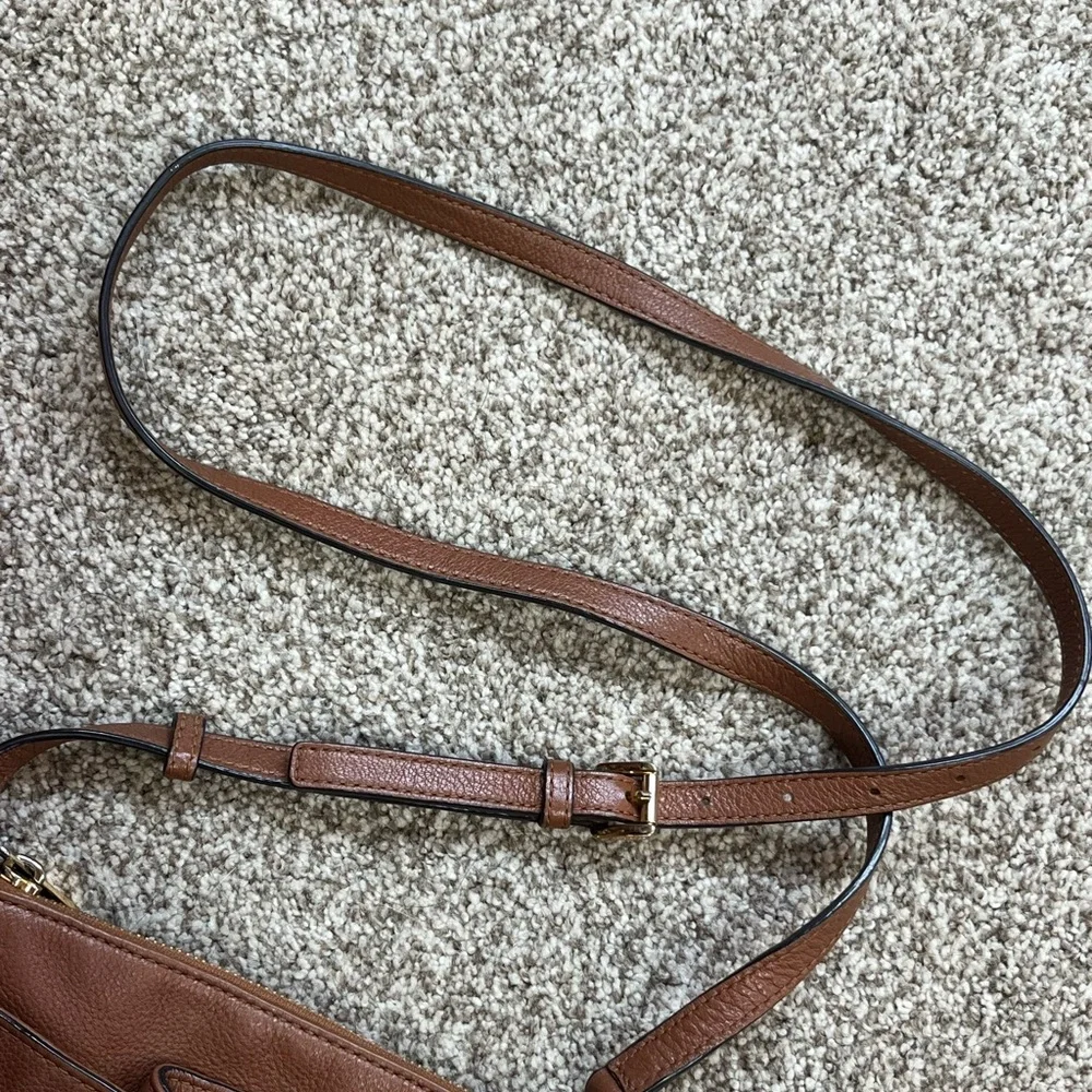 Michael Kors Crossbody Brown Braided Leather purse with Tassles